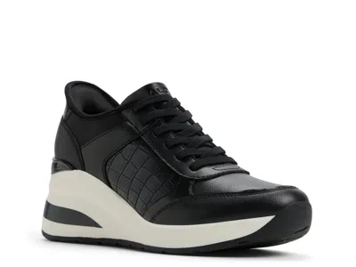 Aldo Iconi Step Wedge Sneaker In Black
