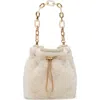 Aldo Ilynnaa Faux Fur Bucket Bag In Neutral