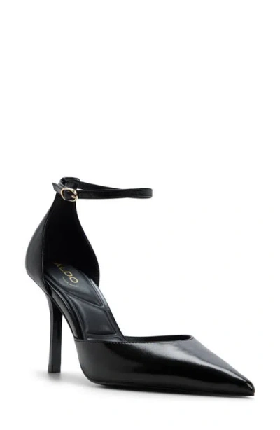 Aldo Jossephine Ankle Strap Pointed Toe Pump In Black