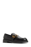 Aldo Kalya Loafers With Gold Buckle Detailing In Black