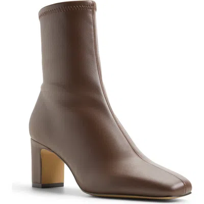 Aldo Kayia Faux Leather Bootie In Dark Brown