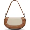 Aldo Kimya Mixed Media Shoulder Bag In Light Brown