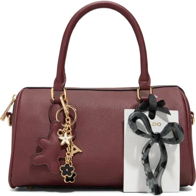 Aldo Knowsley Faux Leather Top Handle Bag In Burgundy