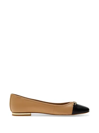 Aldo Krishelle Chain-detail Square-toe Ballet Flats In Brown