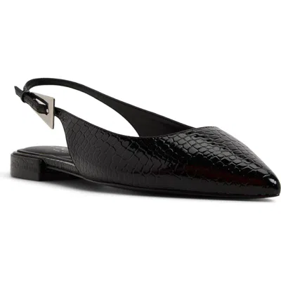 Aldo Kristell Pointed Toe Slingback Flat In Black