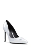 Aldo Lala Pointed Toe Pump In Silver Mirror Metallic