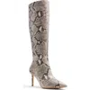 Aldo Laroche Pointed Toe Knee High Boot In Beige Overflow