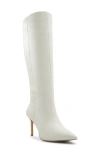 Aldo Laroche Pointed Toe Knee High Boot In White/bone