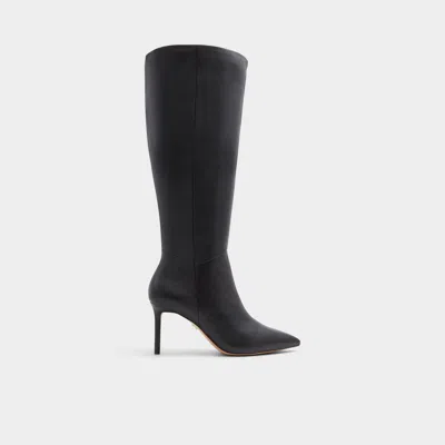 Aldo Laroche Womens Zipper Leather Knee-high Boots In Black