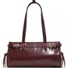 Aldo Lazaros Faux Leather Shoulder Bag In Burgundy