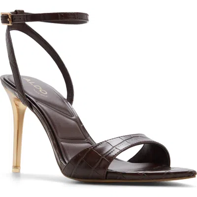 Aldo Leandra Ankle Strap Pointed Toe Sandal In Brown