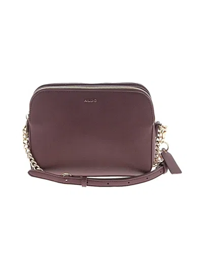 Pre-owned Aldo Leather Crossbody Bag In Burgundy