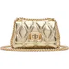 Aldo Ledia Quilted Faux Leather Convertible Crossbody Bag In Gold