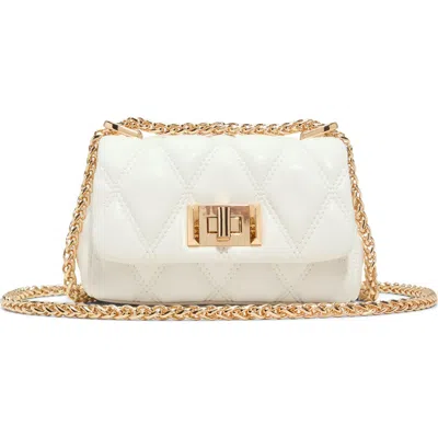Aldo Ledia Quilted Faux Leather Convertible Crossbody Bag In White