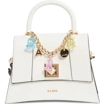 Aldo Lefteye Denim Top Handle Bag In White