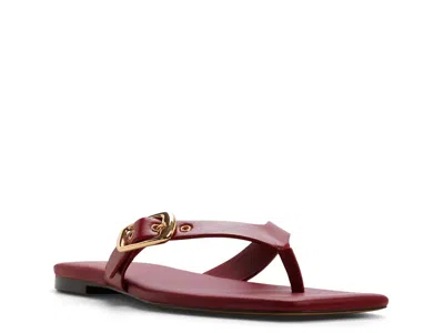 Aldo Leonnia Buckle Flip Flop In Red