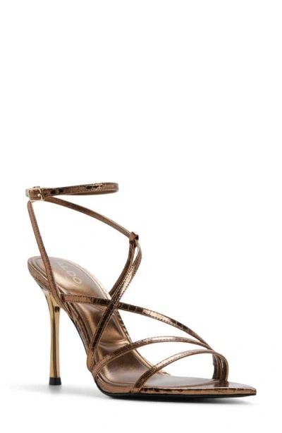Aldo Lissandra Ankle Strap Pointed Toe Sandal In Brown