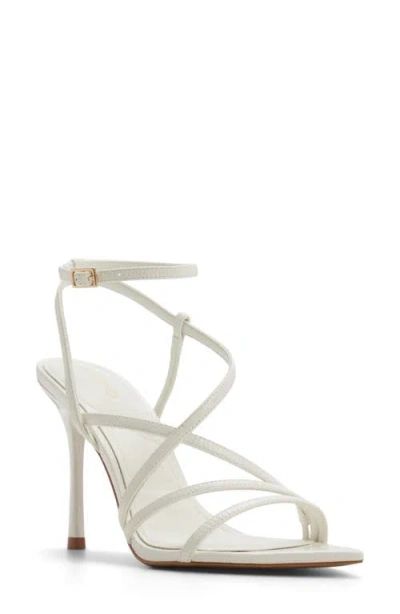 Aldo Lissandra Ankle Strap Pointed Toe Sandal In White