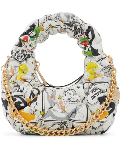 Aldo Looney Tunes Ruched Synthetic Mini Shoulder Bag In Other White