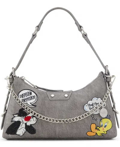 Aldo Looney Tunes Textile Medium Shoulder Bag In Grey