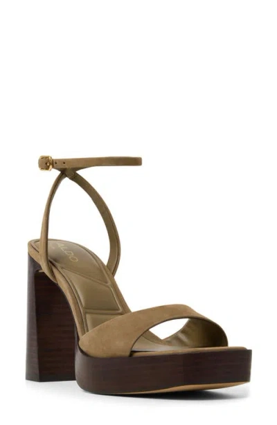 Aldo Lothon Ankle Strap Platform Sandal In Nude