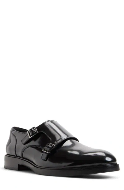 Aldo Lowry Leather Double Monk Strap Shoe In Black