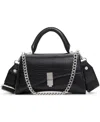 Aldo Croc Embossed Faux Leather Top Handle Bag In Black