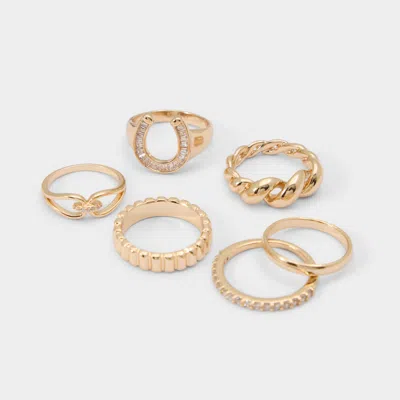Aldo Luckyrings In Gold/clear Multi