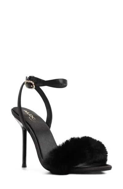 Aldo Marilou Faux Fur Sandal In Black