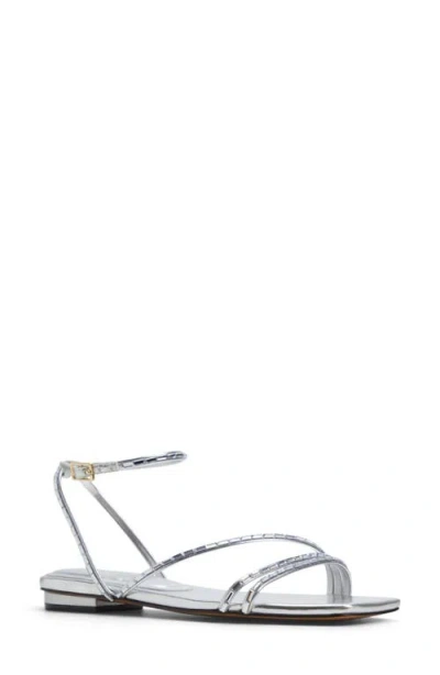Aldo Marjorie Ankle Strap Sandal In Silver