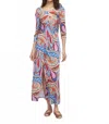 Aldo Martins Anabel Long Dress In Blue/red In Multi