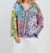 Aldo Martins Bandana Zip-up Sweater In Pastel In Multi
