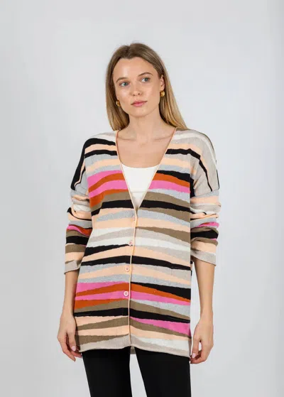 Aldo Martins Cheryl Long Cardigan In Light Grey In Multi