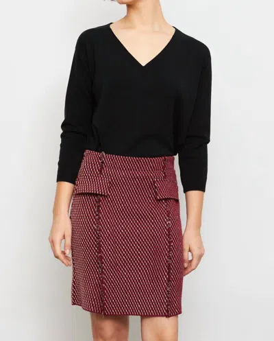 Aldo Martins Corno Skirt With Faux Flap Pockets In Maroon In Multi
