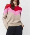 Aldo Martins Crewneck Cashmere Sweater In Oatmeal, Pink, Red, Multi In Multi