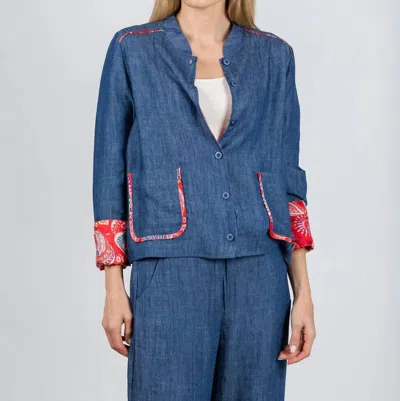 Aldo Martins Janice Denim Button Front Jacket In Jeans 24k In Blue