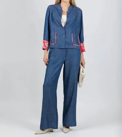 Aldo Martins Janice Denim Wide Leg Pants In Jeans 24k In Purple
