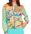 Aldo Martins Kindu Mix Print Cardigan In Green Multi In Green