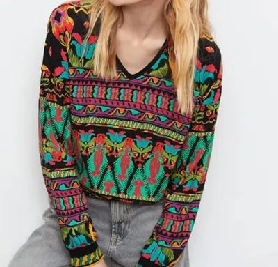 Aldo Martins V-neck Ingrid Top In Black Multi