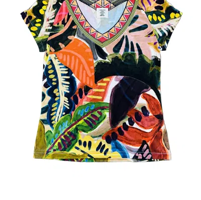 Aldo Martins Women's Abstract Printed Short Sleeve Top In Marron In Multi