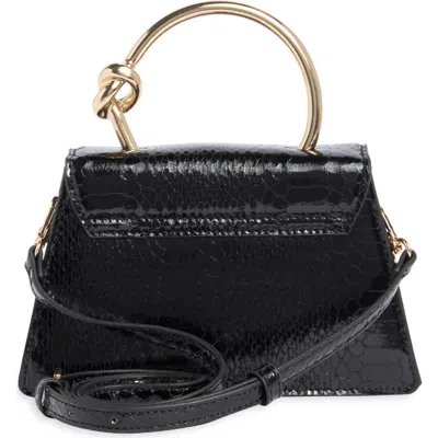 Aldo Mckaley Faux Leather Handbag In Black Shiny Snake