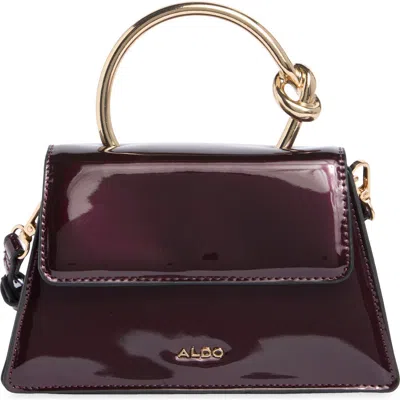 Aldo Mckaley Faux Leather Handbag In Bordo Patent