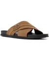 Aldo Men's Delmar Leather Criss-cross Sandal In Open Brown