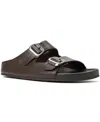 Aldo Men's Kennebunk Leather Slide Sandals In Dark Brown