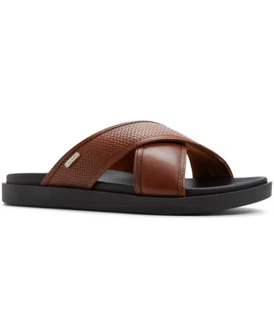 Aldo Men's Mario Leather Slip On Sandals In Tan