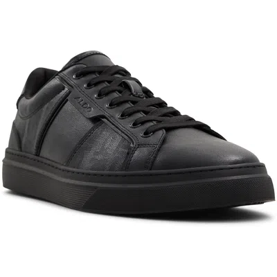 Aldo Mens Lace-up Leather Casual And Fashion Sneakers In Black