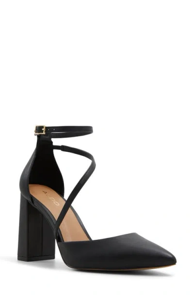 Aldo Milley Ankle Strap Pointed Toe Pump In Black