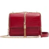 Aldo Miyabellx Croc Embossed Faux Leather Convertible Crossbody Bag In Red