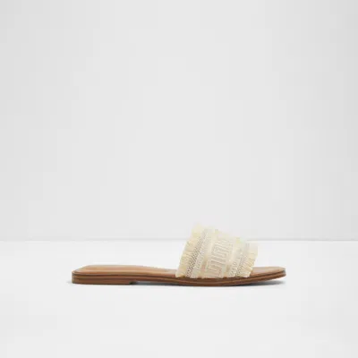 Aldo Nalani Fringe Flat Sandals In Gold