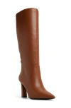 Aldo Nathalee Pointed Toe Knee High Boot In Brown
